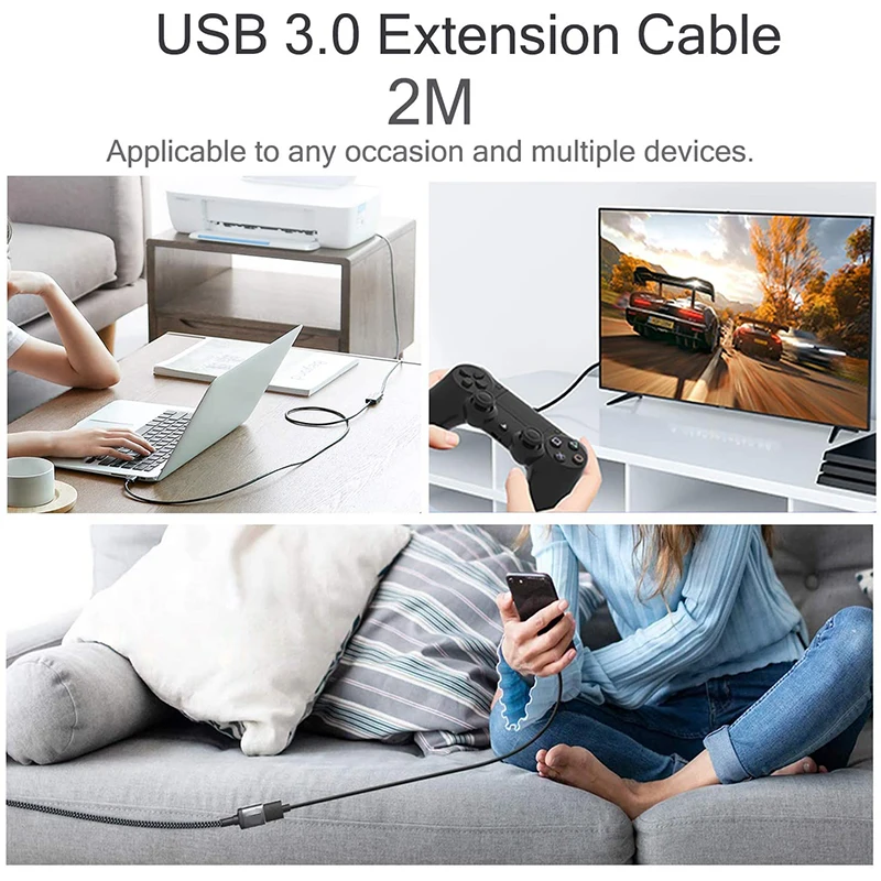 Fast 3A Charging Sync  2m 3m Oem Usb A Male To A Female Data Transfer Cord Usb 3.0 Extender Cable Usb Extension