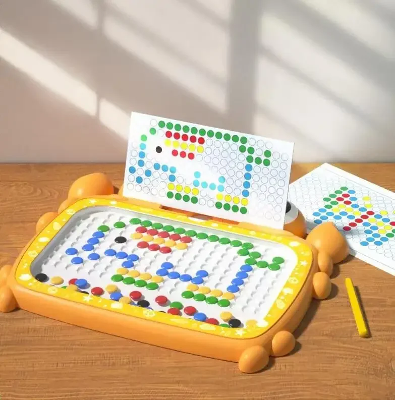 Educational Toys Colorful Magnet Beads Board Doodle Drawing Toys Magnetic Learning Drawing Board For Kids