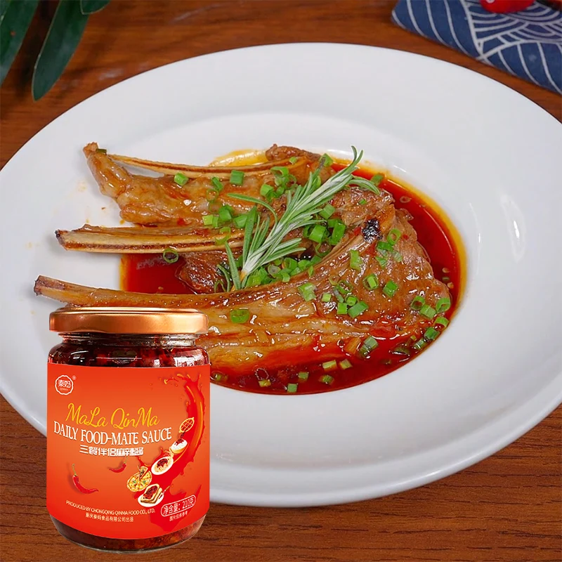 Qinma Wholesale Chili Sauce for Vanilla Ice Cream Asian Mild 100g Support Glass Ja Chili Oil with 360 Days Shelf Life 0.12 Kg