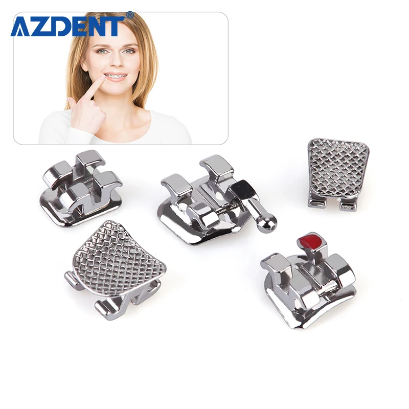 Azdent Bondable Mini Roth Orthodontic Dental Metal Brackets with Hooks 3