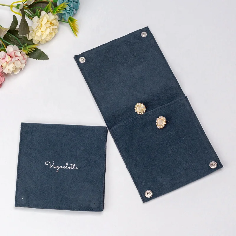 Wholesale Two Sided Suede Jewelry Pouch Velvet Necklace Bracelet Jewelry Bag with Custom Logo