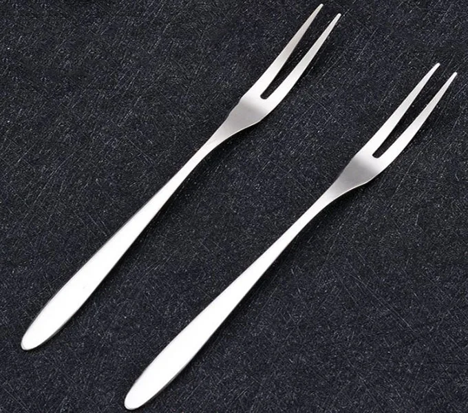 Home Kitchen Reusable Stainless Steel Mini Fruit Fork Cake Dessert Forks and Knives Set