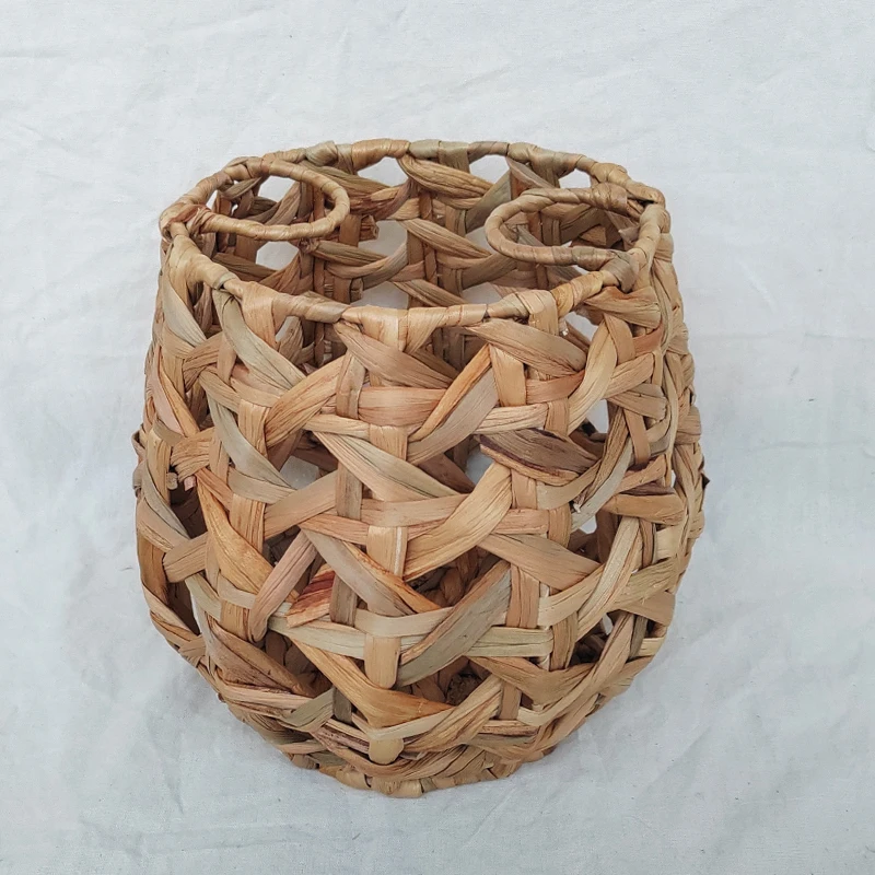 Wholesale Wicker Basket Water Hyacinth Handwoven Baskets Towel Storage Baskets with Handles for Bathroom Organizing