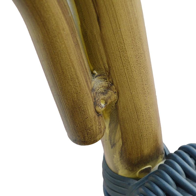 Exquisite Traditional Chinese craft indoor outdoor garden black woven rattan leisure chair for senior citizen