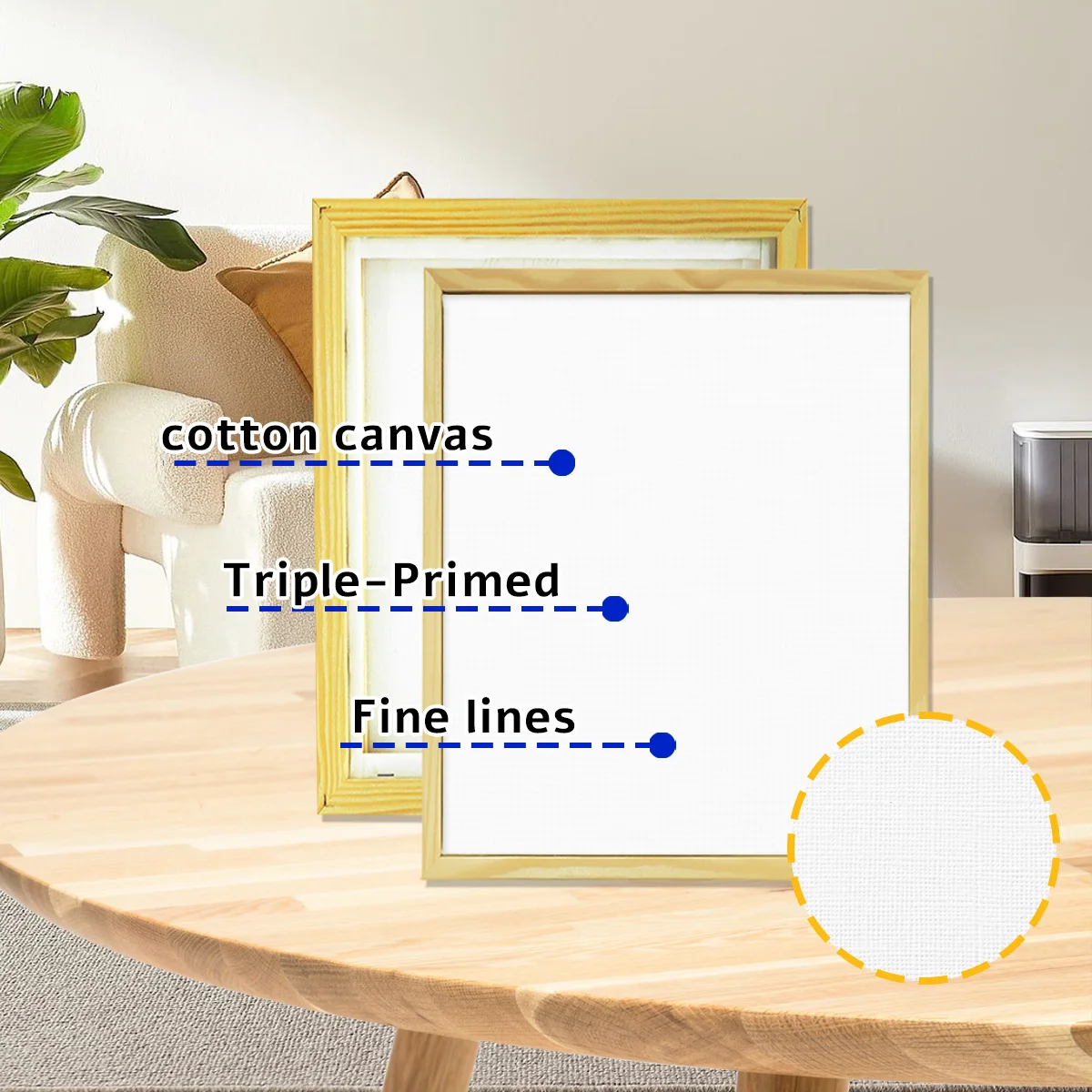 Canvas Frame 50x70cm, DIY Natural Canvas Floating Frame, Floater Frame For 1.6CM Deep Canvas Painting