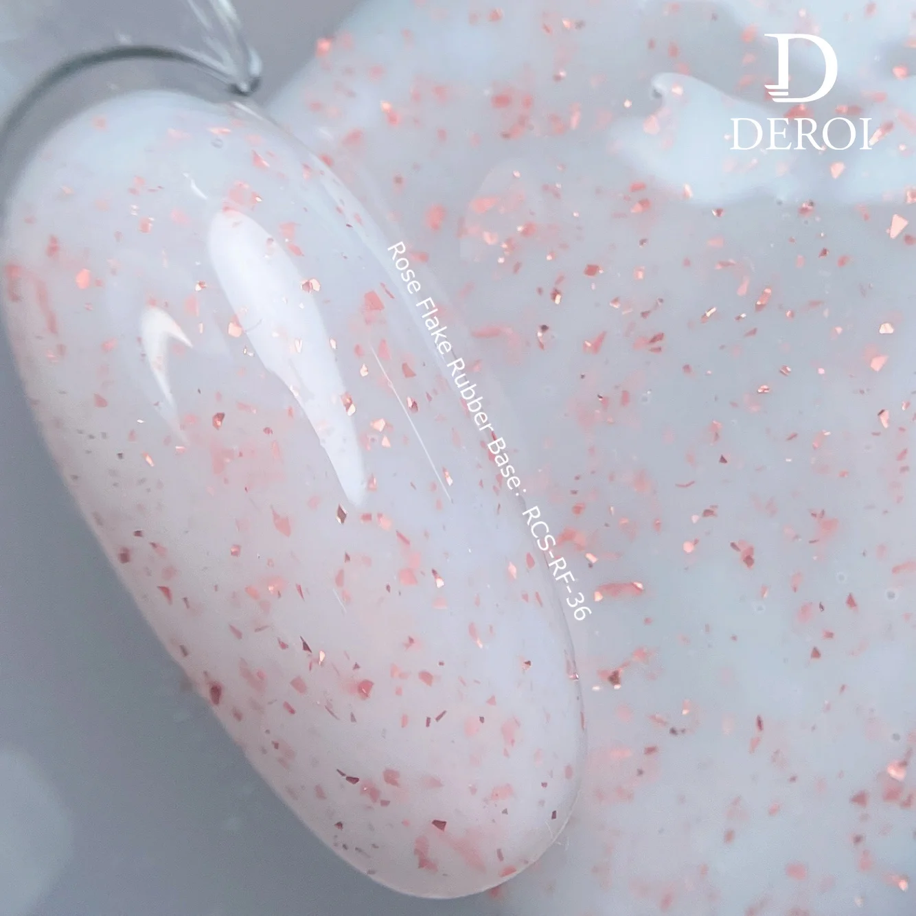 Осеннее резиновое Базовое покрытие Cos Beauty Гель-лак с высокой пигментированной розовой хлопьей резиновой основой