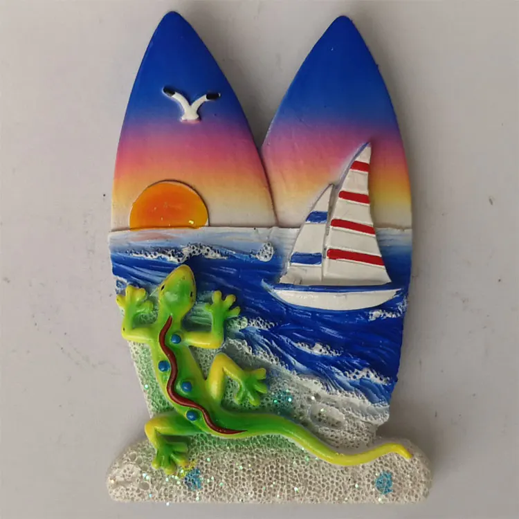 shape of spoon  boat anchor  gecko lighthouse custom handmade decoration resin fridge magnet