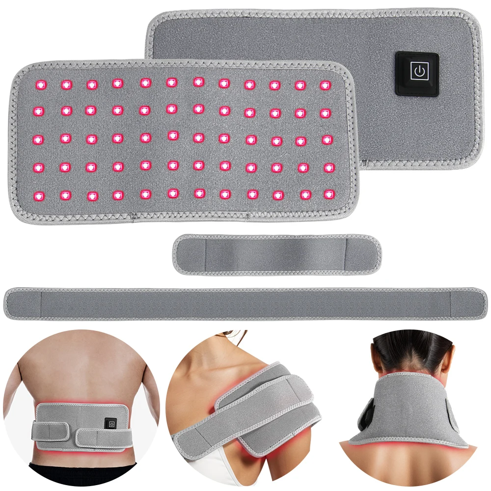 Red Light Therapy Infrared Light Therapy Large Pad for Body Wearable Wrap Heating Pad with Timer LED 660 850nm Wrap Heating Pad