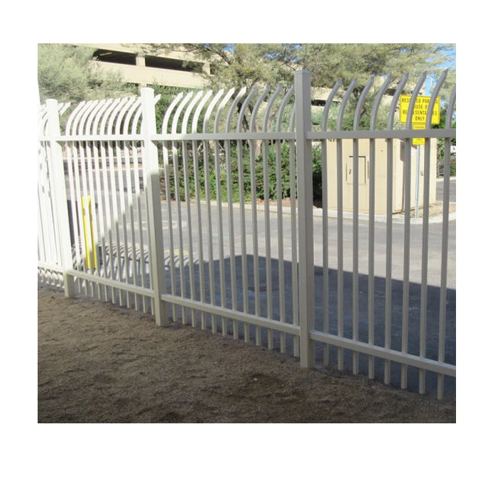 decorative iron fence bricks and iron fence design bow top tubular picket steel fence