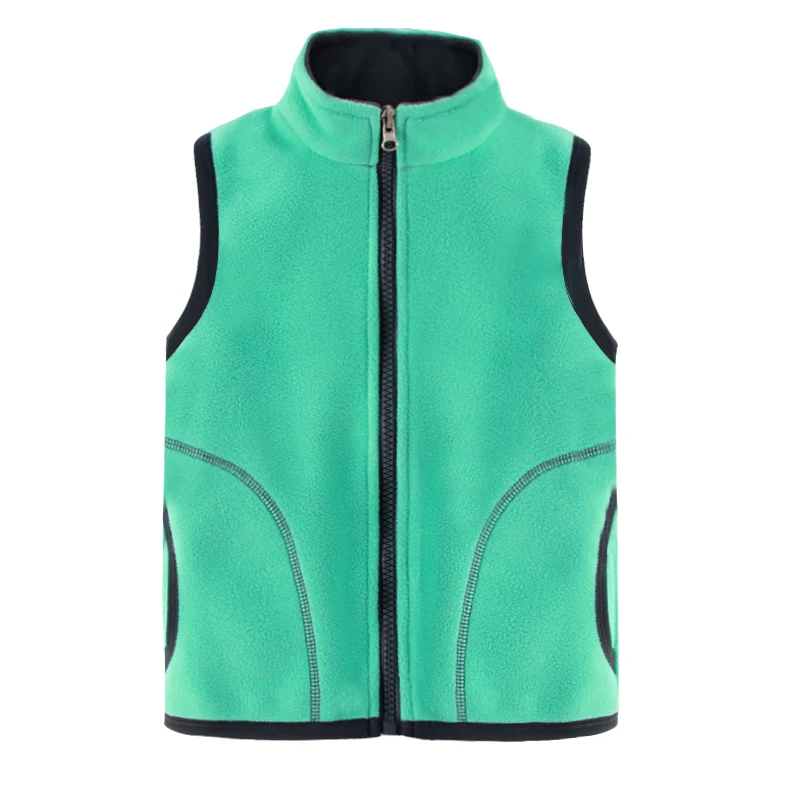 
Cheap Polar Fleece Vest High Quality Thick Custom Zipper Fly Pockets Fleece Vest Kids 