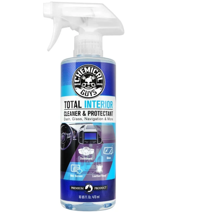 Total Interior Cleaner and Protectant, 16 fl oz,  Hair Detailing Brush, Safe for Cars, Trucks, SUVs, Jeeps, Motorcycles