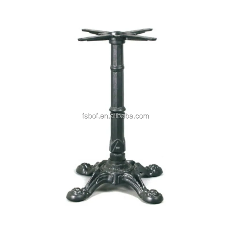 Unfinished Furniture Table and Chrome Pedestal Legs Antique Heavy Black Cast Iron Restaurant Base