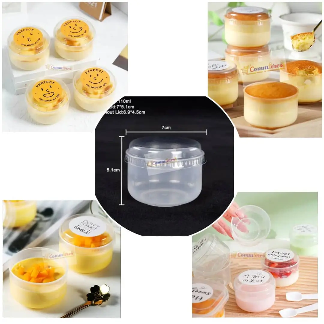 Disposable PS Clear Plastic Tiramisu Mousse Dessert Cup