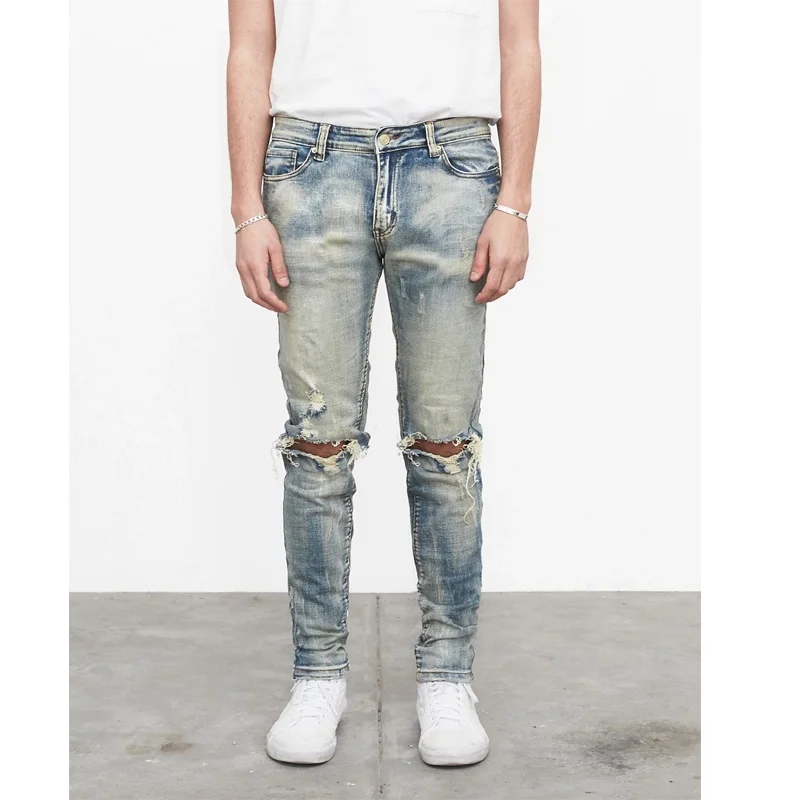 
Jeans New Fashion Black Men Dhl Quantity Custom Top Street Cotton Fedex Oem Spandex Arrival Craft 