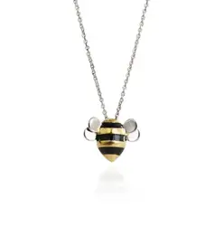 New Cute Bee 925 Sterling Silver Necklaces & Pendants Choker Necklace Women Jewelry