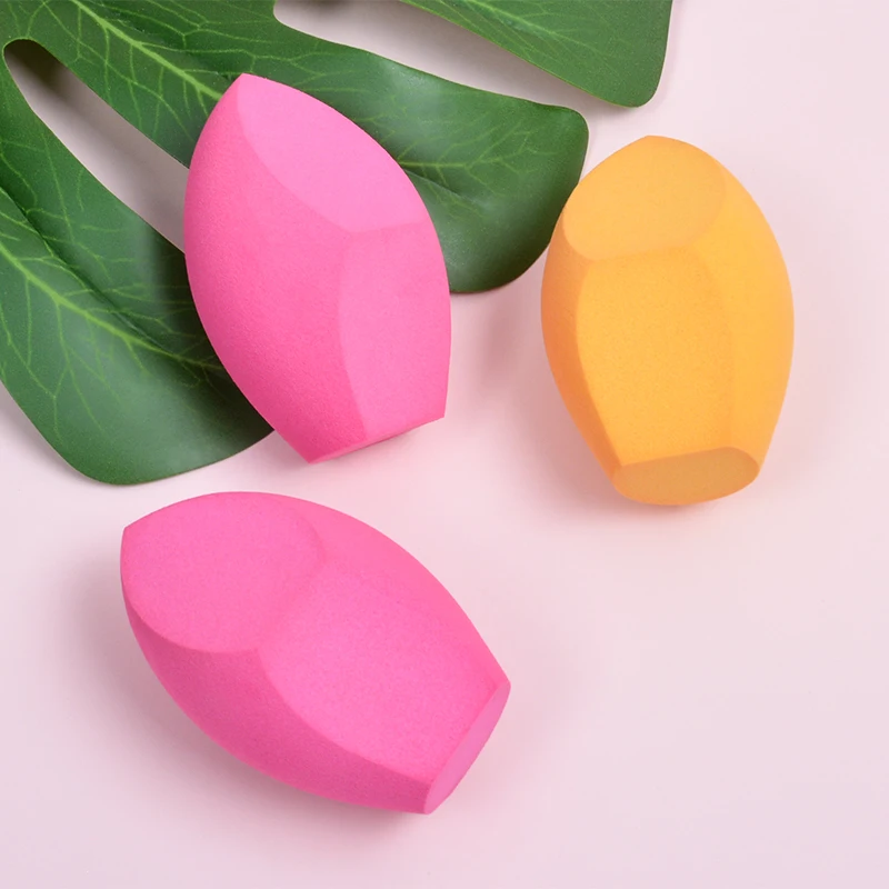 Wholesale pink beauty cosmetic cutting latex free makeup sponge blender
