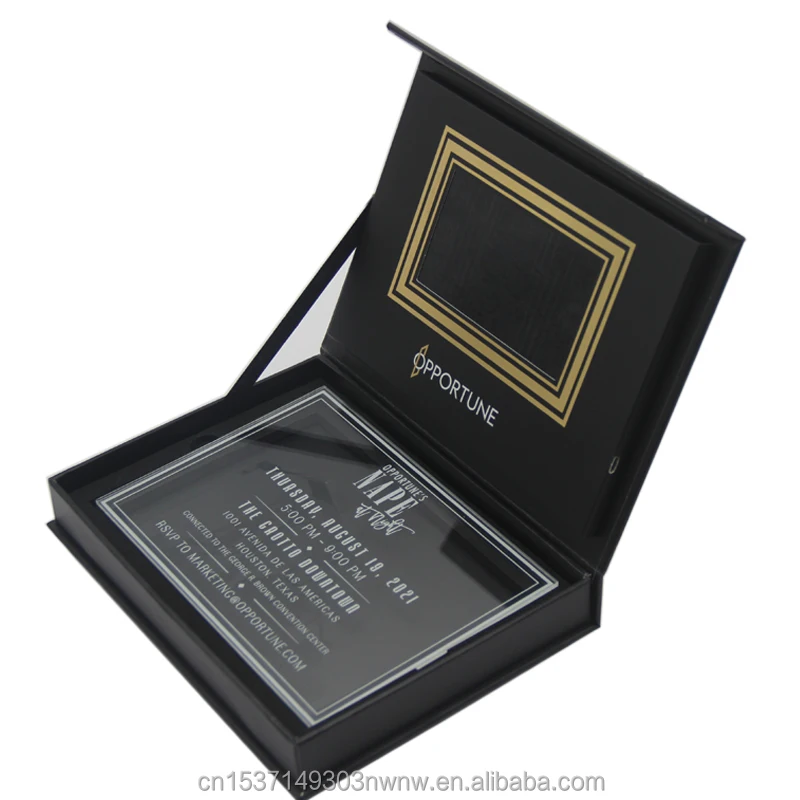5 inch hd ips screen digital universal tft lcd video greeting gift luxury acrylic invitation card