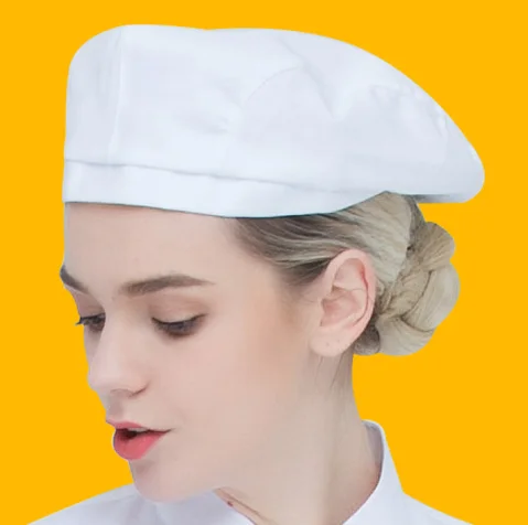 White mushroom hat headscarf hat Catering kitchen lampblack cotton hat Western restaurant can customize LOGO