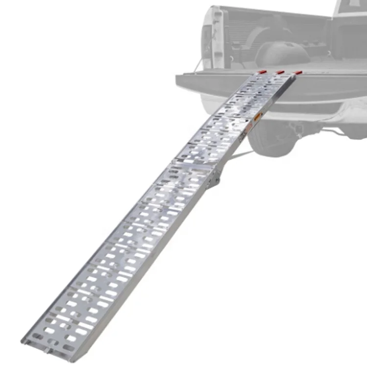 Aluminum Plate Top Ramp 1500lb Capacity Lawn Mover ATV Truck Loading Ramps