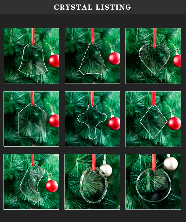 Hot selling Customized Sock Shape Custom Crystal Glass Christmas Ornaments K9 Clear Christmas tree ornaments decoration