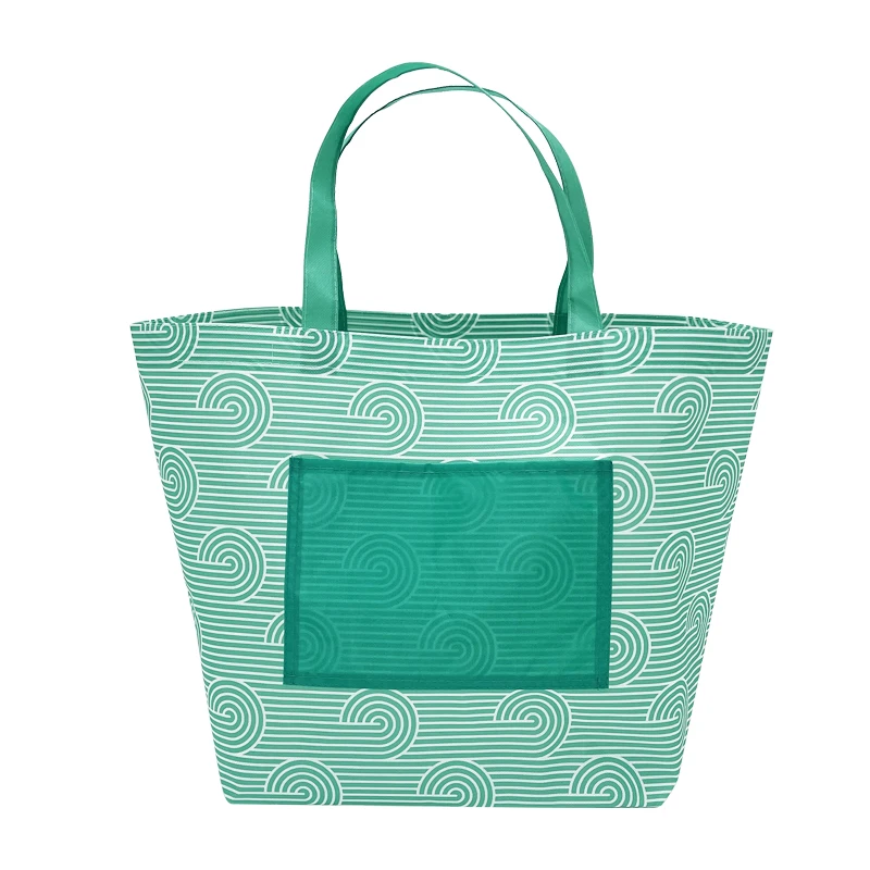 Hot selling custom eco recycled bags grocery promotional laminated non woven tote shopping bag