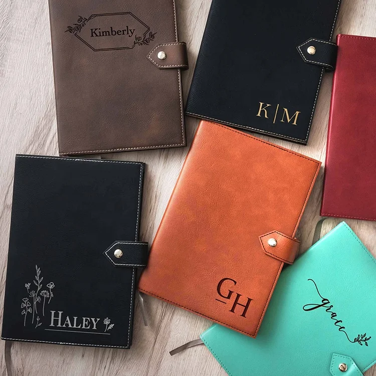 Custom Logo A5 Notebooks Handmade Laserable leatherette Journal Covers Luxury Notebook Cover