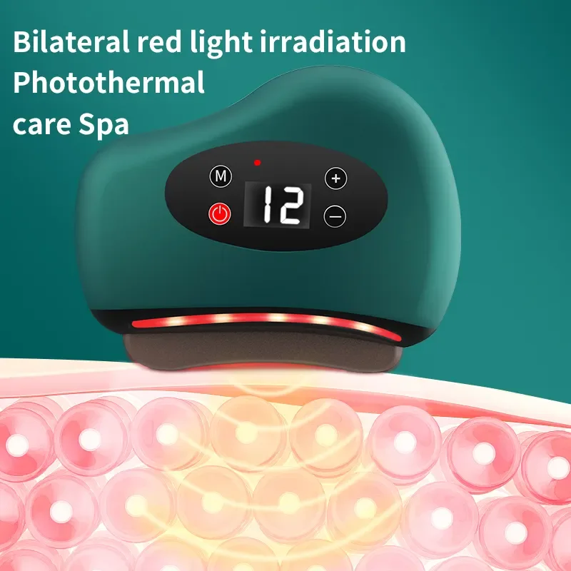 Factory Supply High Quality Scraping Board Massage Vibration Gua Sha Bian Stone Heat Therapy Usb Electric Guasha Board