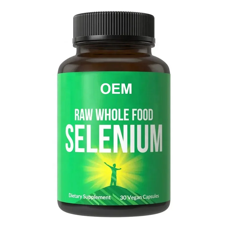 Whole Vegan Food Selenium Supplement Pure Selenium Capsules for Immune System Thyroid Support