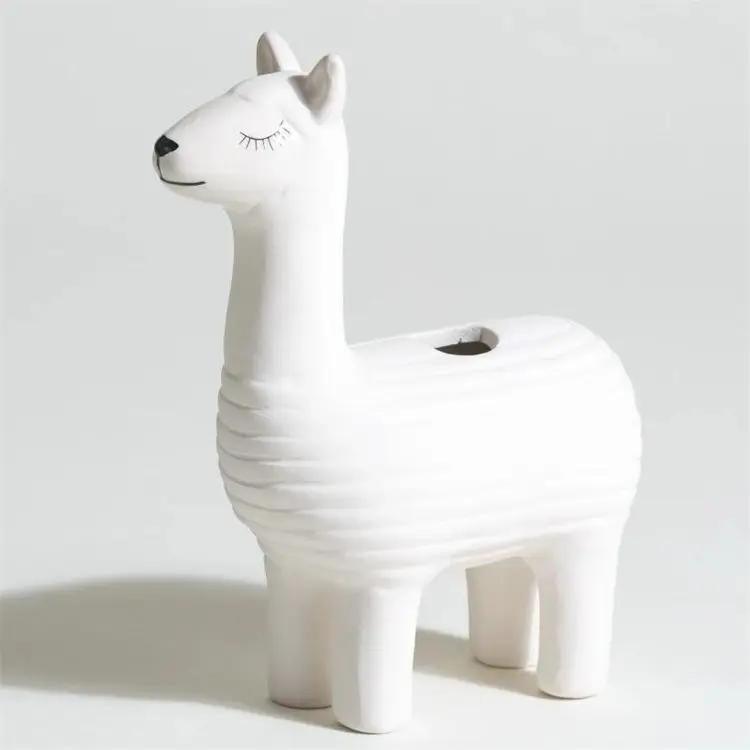 custom Ceramic Anime Chia Pet Pot Grow Your Own fluffy pet Llama Chia Planter Plant Pot