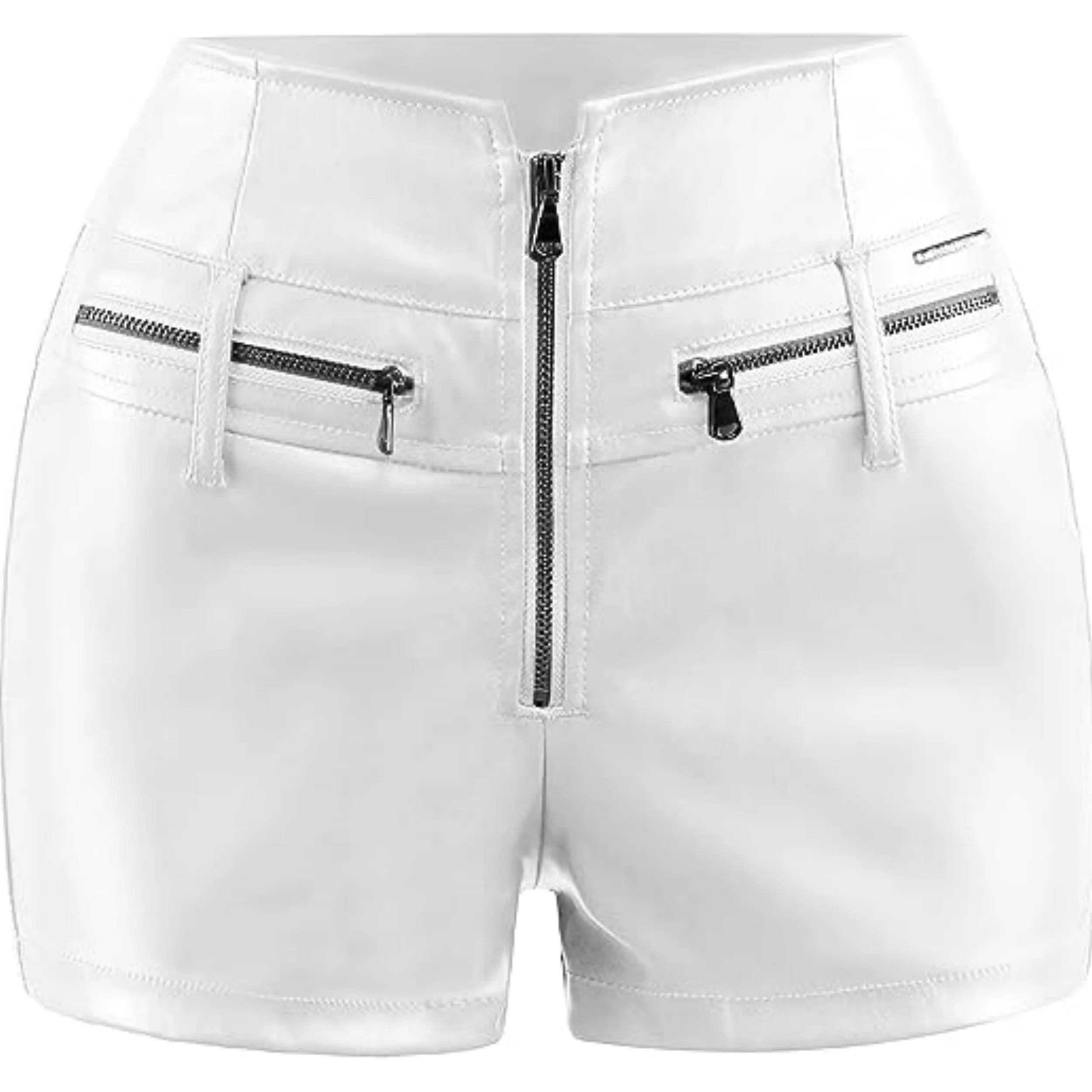 High waist  black leather shorts  female sexy shorts  biker stretch  casual shorts for women