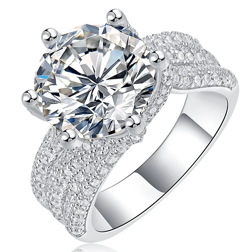 Индивидуальная Сертификация GRA круглое кольцо 5CT VVS D Moissanite обручальное 925 стерлингового серебра для свадьбы мужчин и женщин роскошные украшения