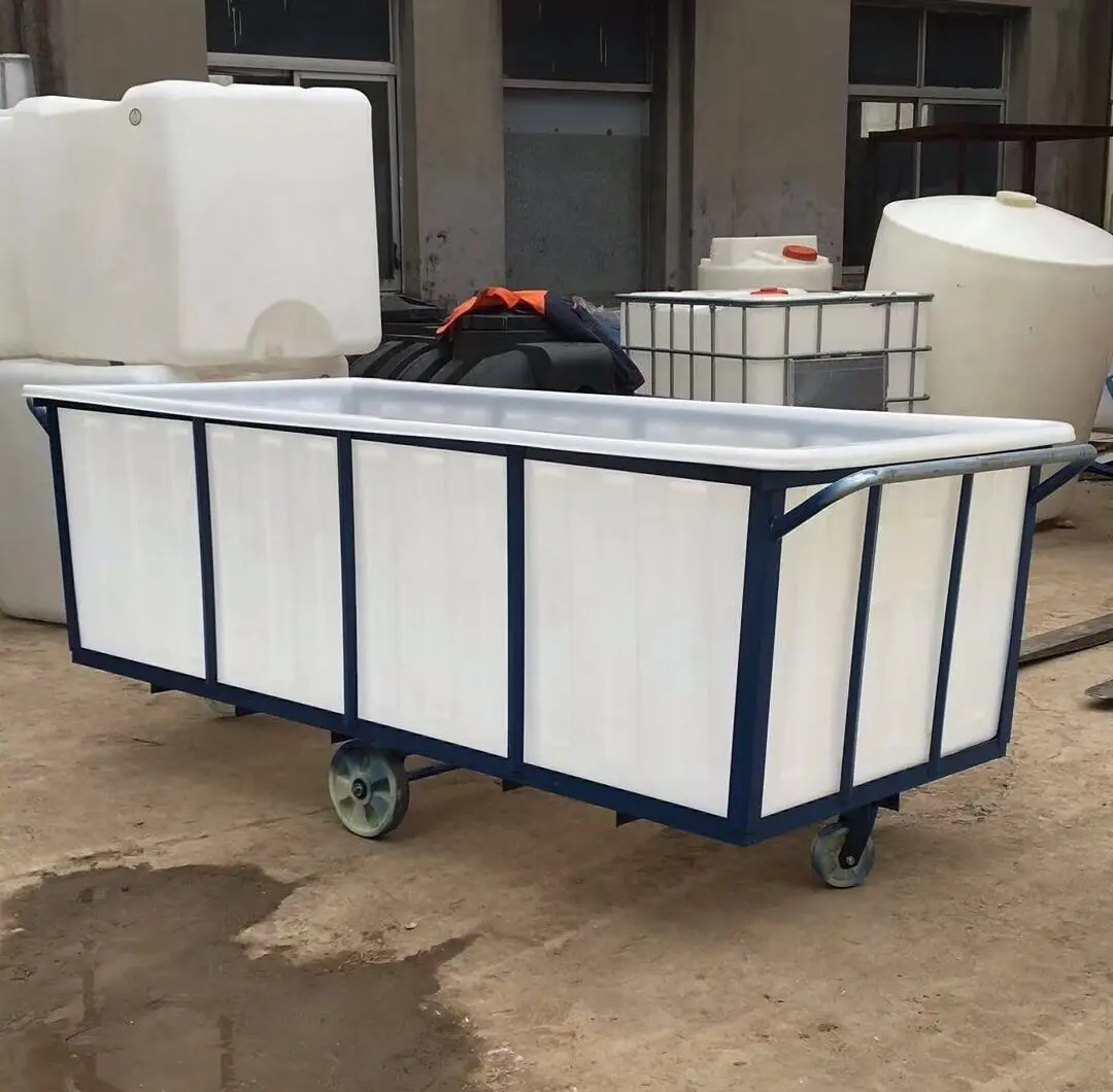 Factory sell poly plastic 1000liter bulk laundry carts trolley linen truck