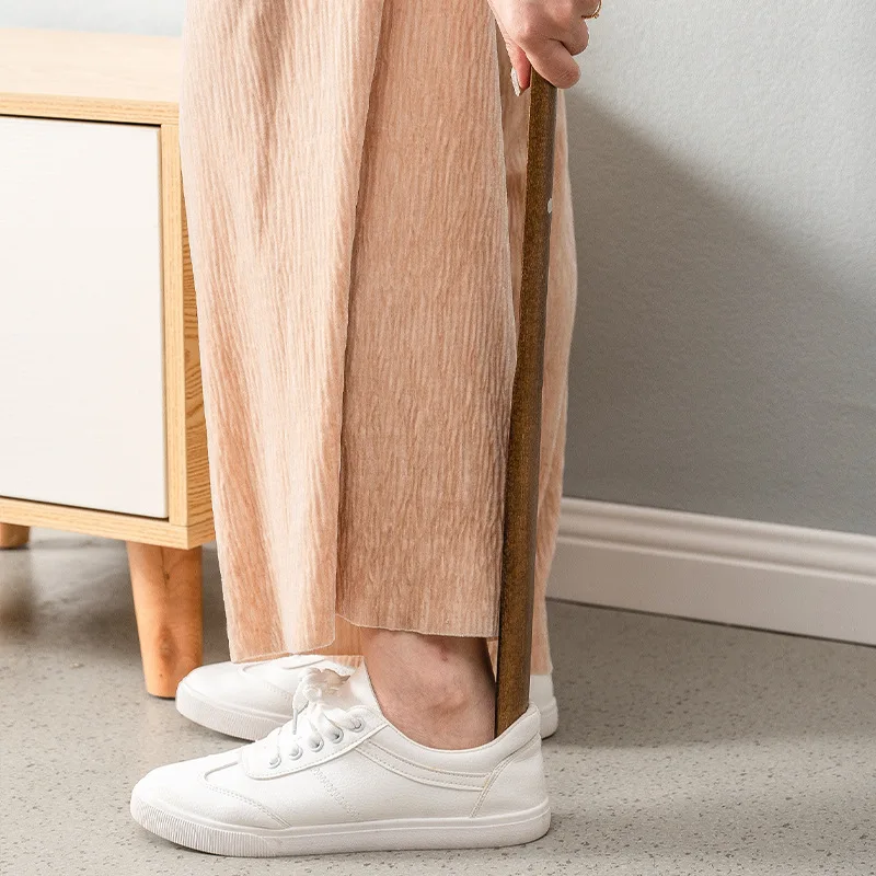 Custom Shoehorn With Magnet Long Wooden Lazy Shoe Horn With Logo Custom Shoe Horn With Leather For Convenient Wearing Shoes