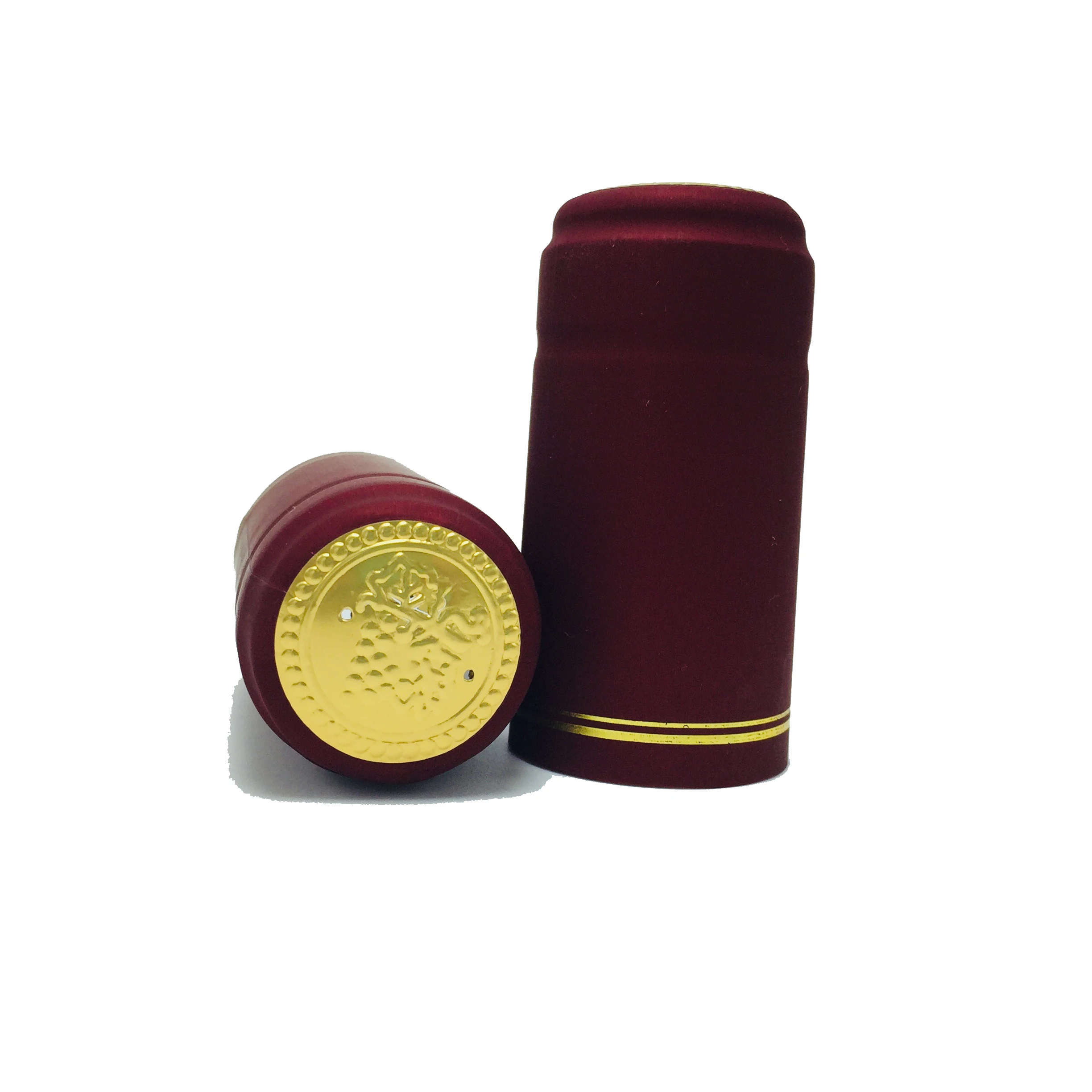 Fast Delivery Non Spill PVC Shrink Capsule Sleeve Wine Bottle Shrink Cap Aluminium Foil Burgundy Screw Cap