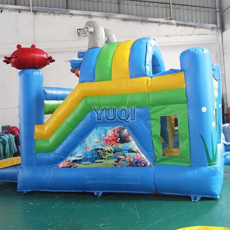 New design seaworld/ ocean  world popular inflatable jumping castles inflatables slide combo