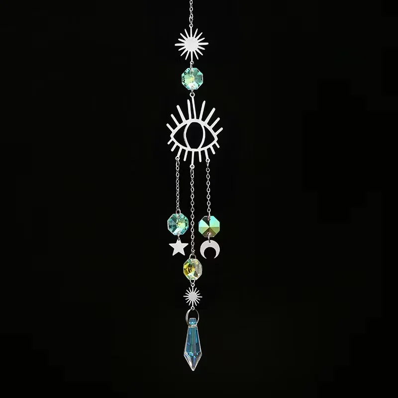 Crystal Suncatcher Garden Hanger Home Decor Evil Eye Sun  Hanging Wind Chime Rainbow Maker sun catcher