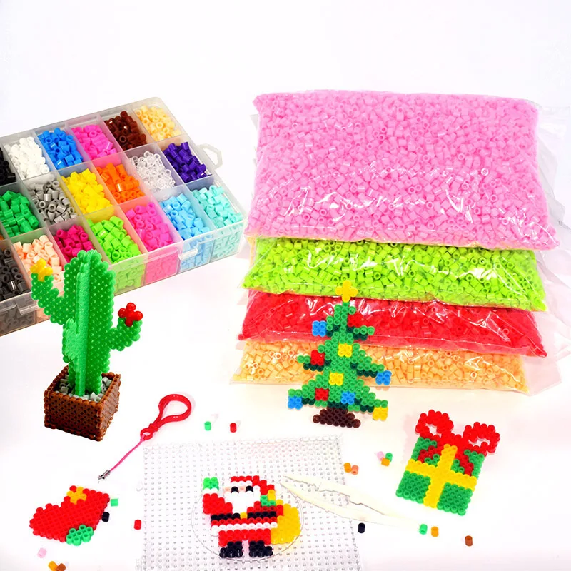 Wholesale Best Seller 206 Colors DIY Craft Educational Toy Midi Fuse Beads Set 5mm Perler Beads 6 Boxes Set