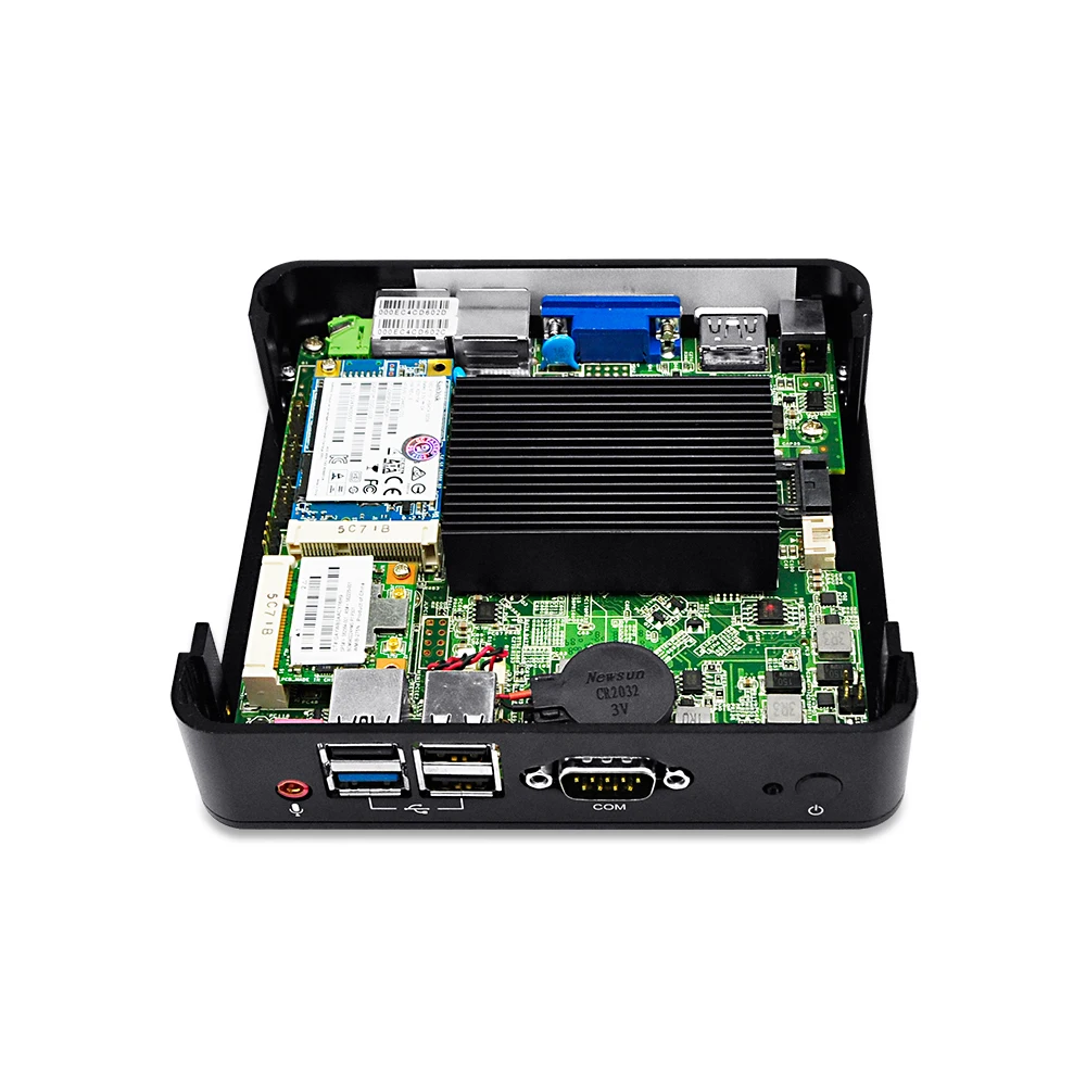 Qotom Q190S мини-компьютер без вентилятора j1900 четырехъядерный 2 ethernet промышленный настольный компьютер Ubuntu linux