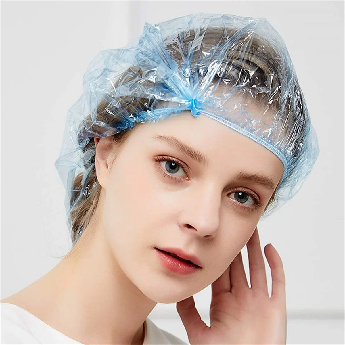 High Quality Cheap Waterproof Salon Hair Dry Cap Custom Plastic PE Transparent Hair Cover Disposable Shower Caps