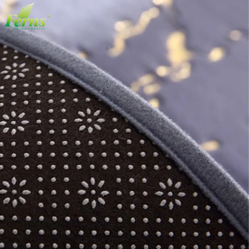 Cheap Wholesale Luxury Golden Foiled Rabbit Fur Fluffy shower mat Non-slip Absorbent Bath Mat