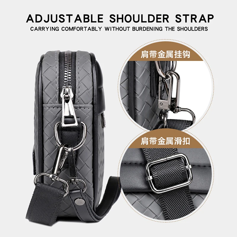 Designer Vintage Crossbody Bag Men Leather Waterproof Leather Messenger Bag