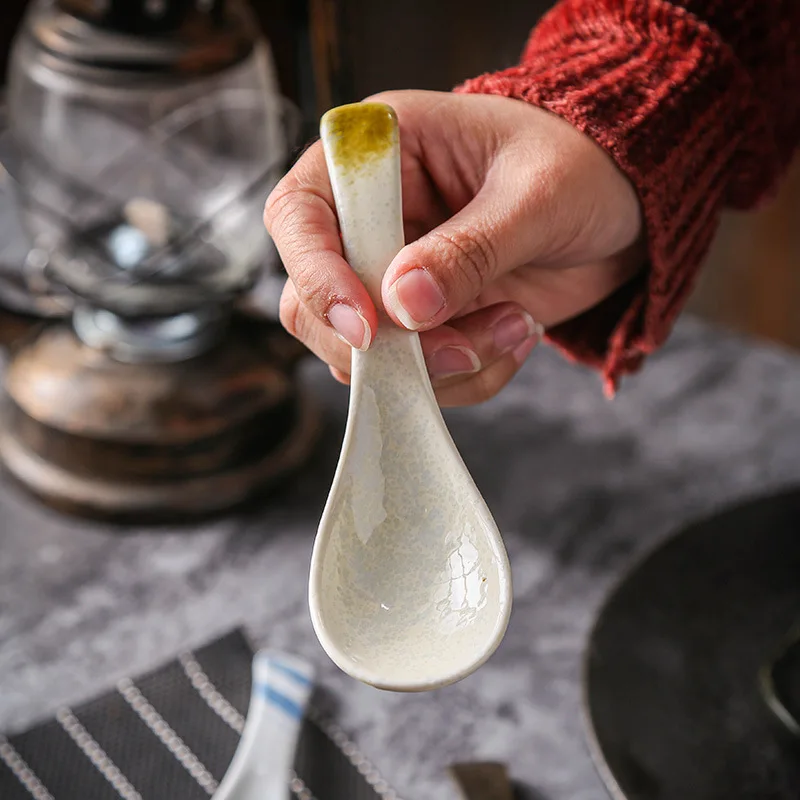 Оптовая продажа, подставка под старину из японского фарфора, керамическая ложка-Лапша для рамен и чая/