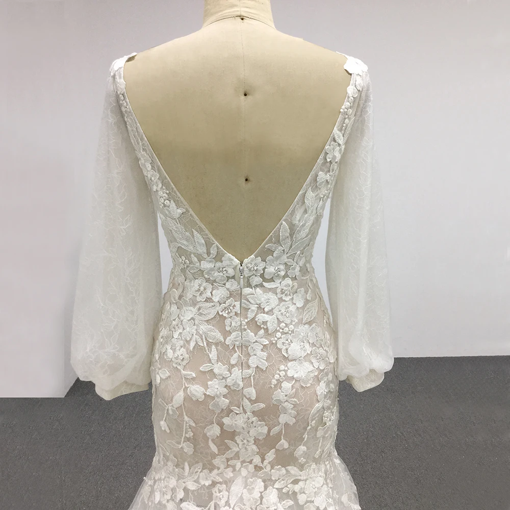 TEENYEE Long Sleeves Wedding Dresses Turkey Istanbul luxury Evening Dress muslim Wedding Dress Women Lady Elegant