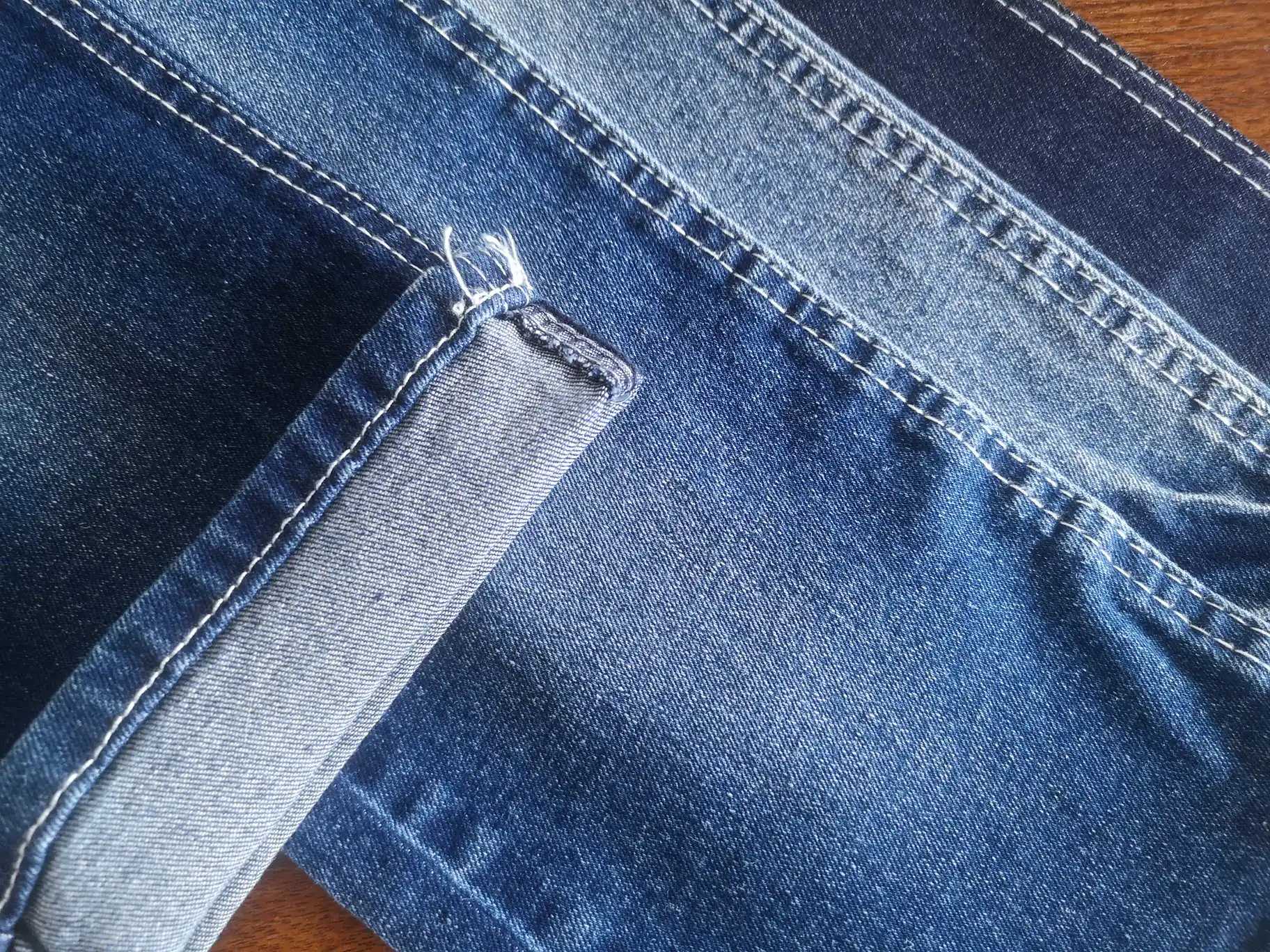 1016  Cheap wholesale price TR cotton/polyester/viscose/spandex woven denim fabric for jeans