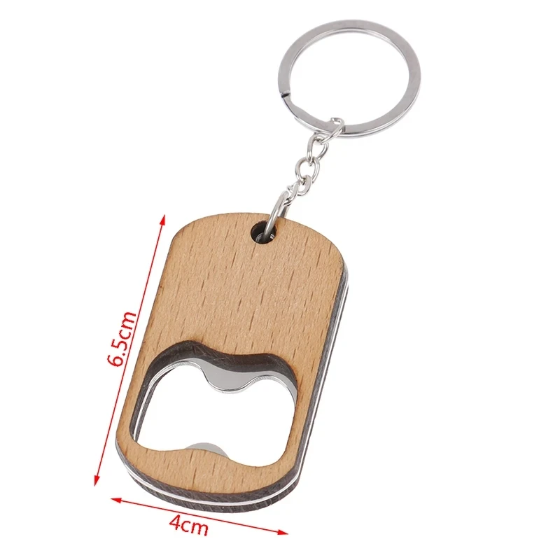 Custom Wooden Bottle Opener Key Chain Wood Keychain Beer Bottle Openers