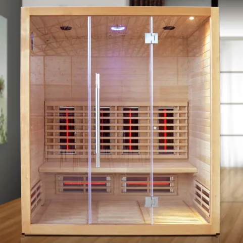 Hot Sale Wood Sauna Room for Healthy with Backrest and Adjustable Wind Window