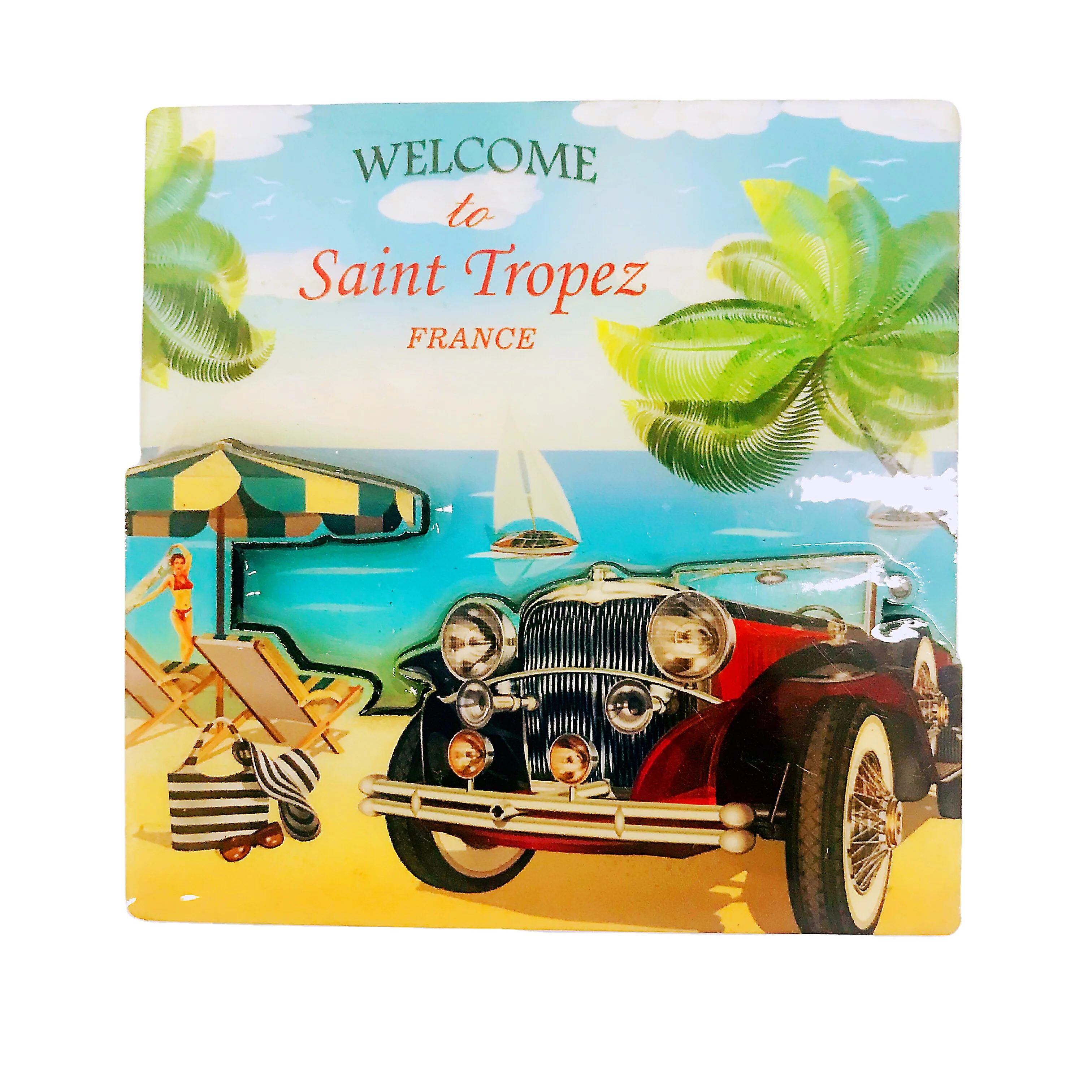 Fridge Magnet Type Wholesale Make Souvenirs Magnet MDF Wood Custom Logo Printingoem LOGO Welcome Customized MDF with Epoxy MSDS