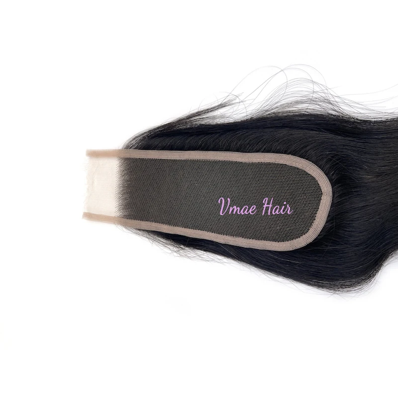 VMAE Wholesale Virgin Human Hair Extensions Cuticle Aligned Raw Peruvian Body Wave 2*6 HD Lace Closure Straight 100g Transparent