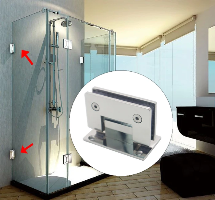 Hot Sale New 90 Degree hydraulic brass door hinges invisible stainless steel glass door pivot shower glass door hinge