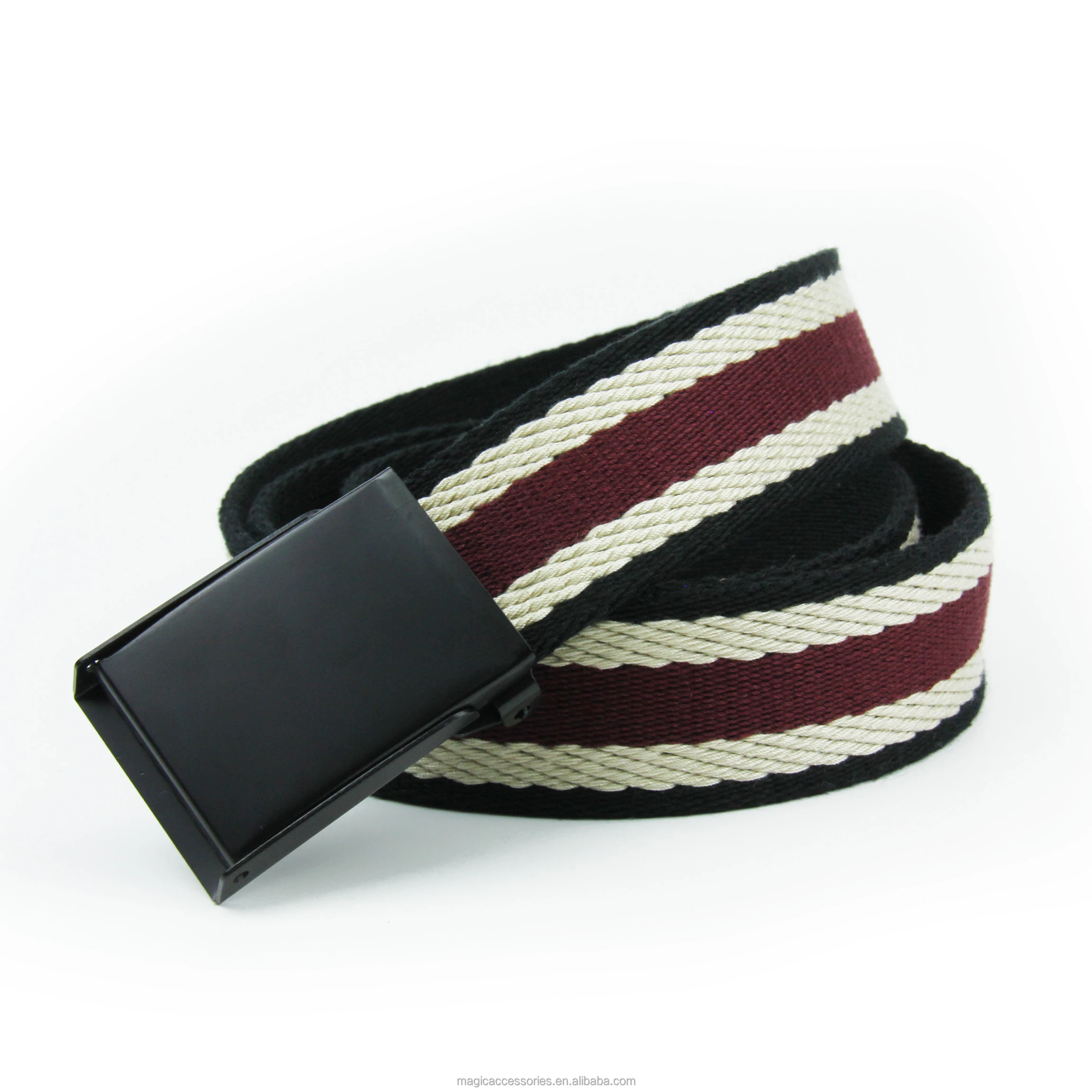 Automatic buckle custom color Polyester Fabric Webbed Belt